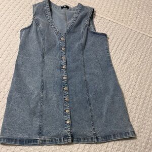 Frye Blue Denim Button-Down Dress